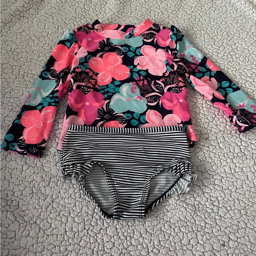 Carter's Pink and Blue Rashguard Swim Set